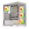 PC Case KRUX Exo RGB Valge — ATX torn, teras, 2x3,5-tollist + 2x2,5-tollist pesa, USB-C, RGB