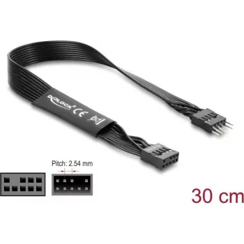 Paralleelkaabel DELOCK 86052, 9 kontaktiga 9-le, must, pikkus 0,3 m