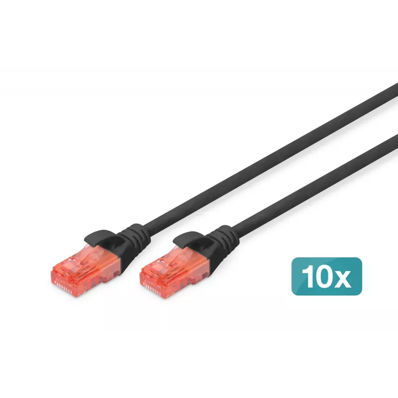 Võrgukaabel Digitus CAT 6 U/UTP 0,5 m RJ-45 must