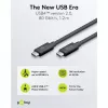 USB-C kaabel WENTRONIC USB4 Gen4 1,2m — toetab 16k@60Hz ja 4K@120Hz