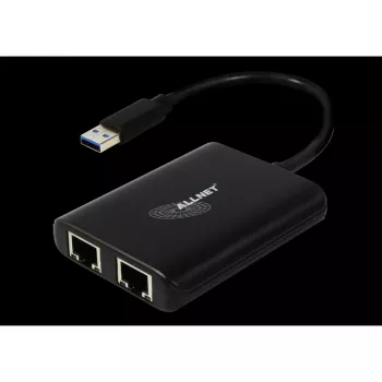 USB 3.0 võrguadapter ALLNET ALL-NC-2G-102-USB-A kahe Gigabit Etherneti ja ühe USB-jaoturiga