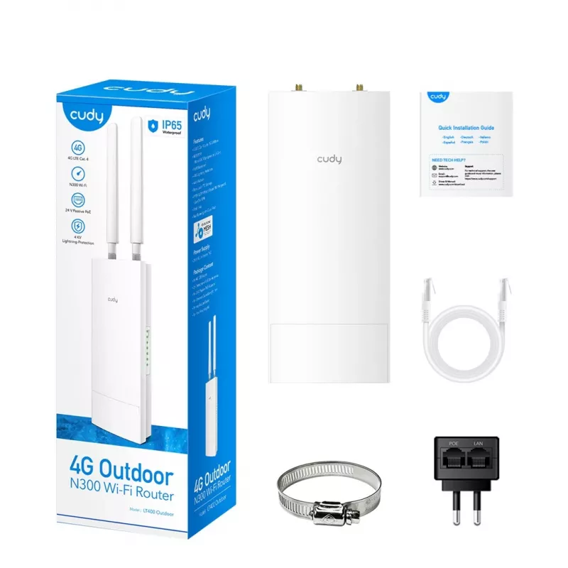 Cudy LT400 traadita ruuter Fast Ethernet Single-band (2,4 GHz) 4G Valge