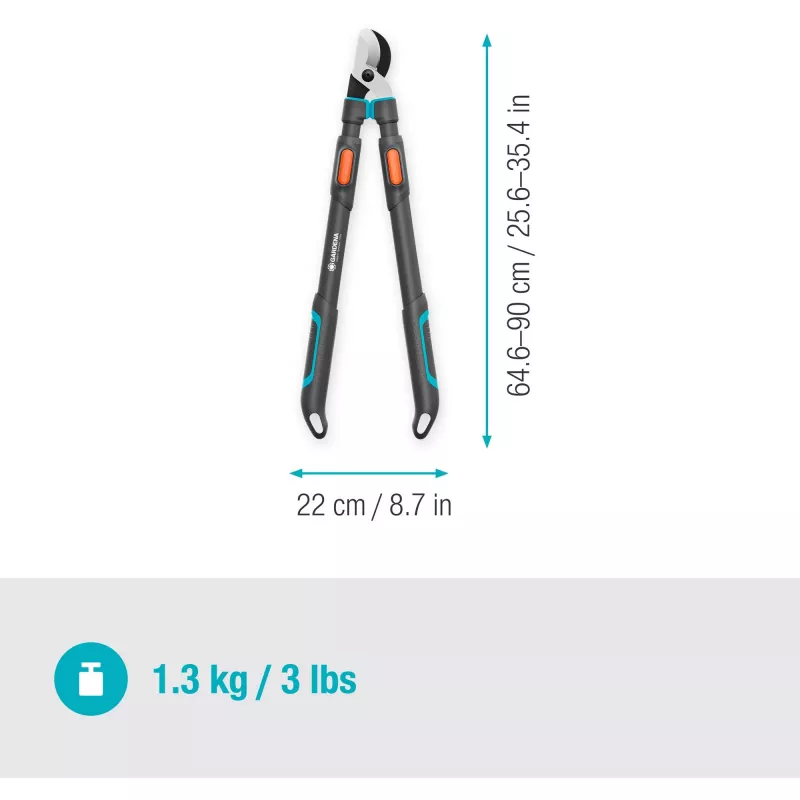Gardena oksakäärid TeleCut Pro L Hall/türkiissinine 65–90 cm (12041-88)