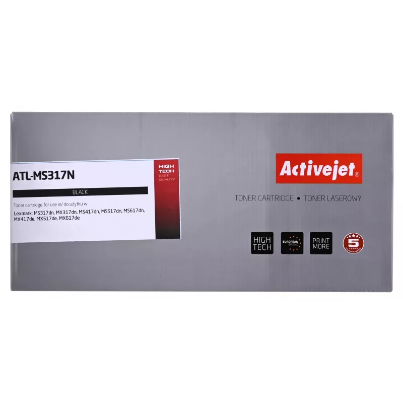 Toonerikassett ActiveJet asendus Lexmark 51B2000 must, 2500 lehekülge, üksikpakend