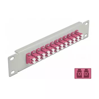 Kiudoptiline patch-paneel DeLOCK 10 tolli 12 porti LC Duplex Violetne 1U Hall