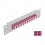 Kiudoptiline patch-paneel DeLOCK 10 tolli 12 porti LC Duplex Violetne 1U Hall