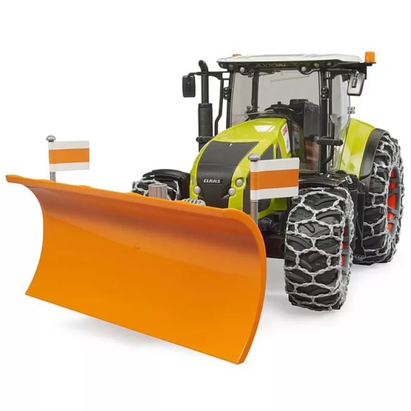 Mudeltraktor BRUDER Claas Axion 950 lumekettide ja lumesahaga, mõõtkavas mudel