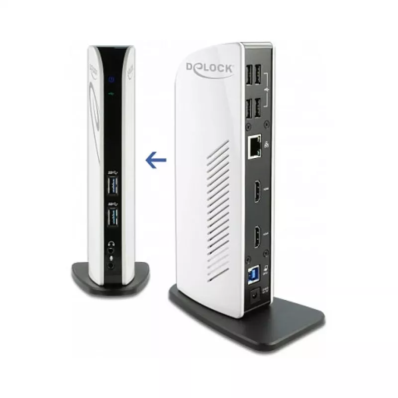 USB-dokkimisjaam DeLOCK 87771 Dual HDMI Full-HD USB 3.2 LAN Audio