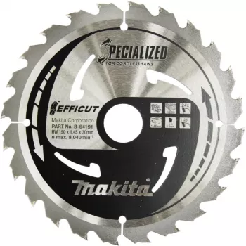 Makita Specialized EFFICUT - ketassaeleht - puidule, metallile - 190 mm - 24 hammast (B-64191)