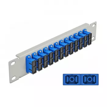 Fiber Optic Patch Panel DeLOCK 10 tolli 12 port SC Duplex Sinine 1U Hall