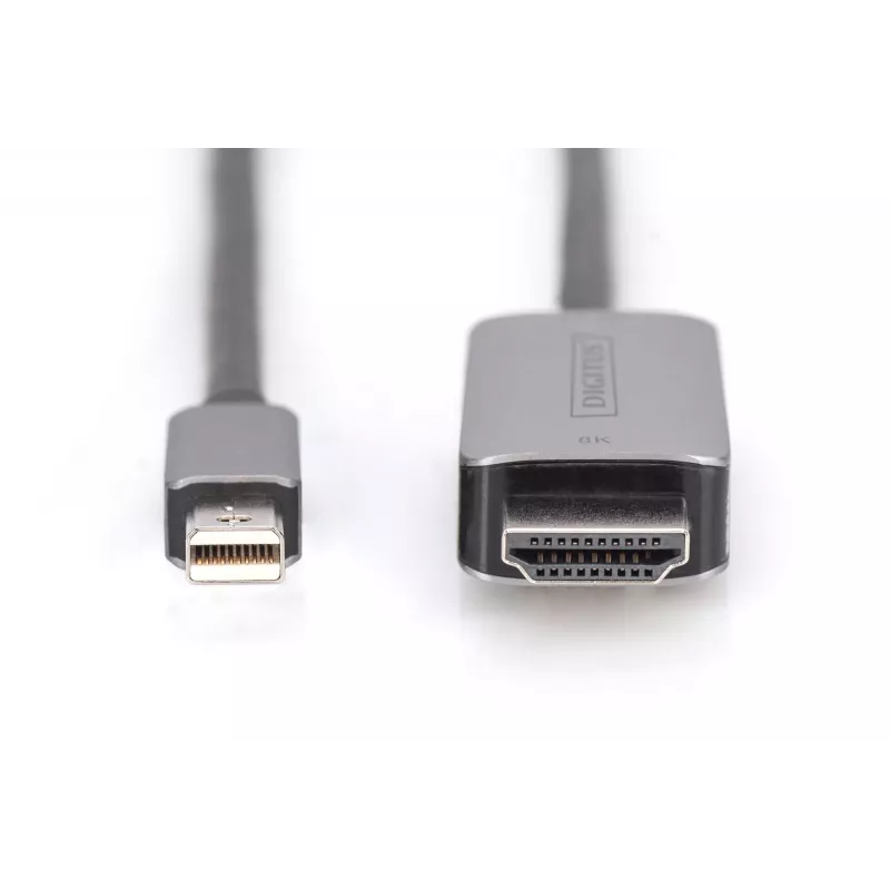 DIGITUS - adapterkaabel - Mini DisplayPort (M) HDMI-le (M) - 1,0 m - toetab 8K 60 Hz - must (DB-340109-010-S)