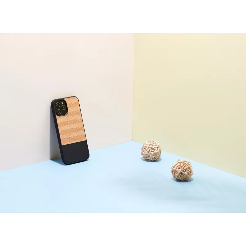 Telefoniümbris man and wood iPhone 12 Pro Max jaoks — herringbone nero Must