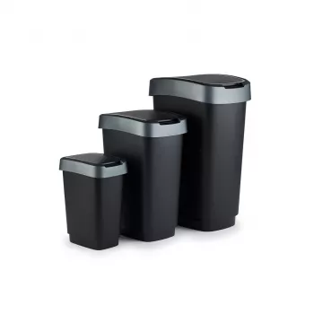 Prügikast Rotho Twist 50 L ristkülikukujuline polüpropüleenist, 50 L, 602×298×401 mm, must