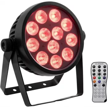 LED prožektor EUROLITE 4C-12 Silent õhuke 12W RGBW – kompaktne lava- ja miljöövalgusti