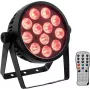 LED prožektor EUROLITE 4C-12 Silent õhuke 12W RGBW – kompaktne lava- ja miljöövalgusti
