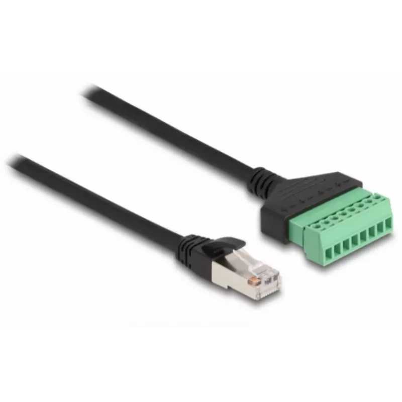 DeLOCK RJ45 kaabel Cat.6 pistik klemmliistu adapterile 30 cm Must Roheline