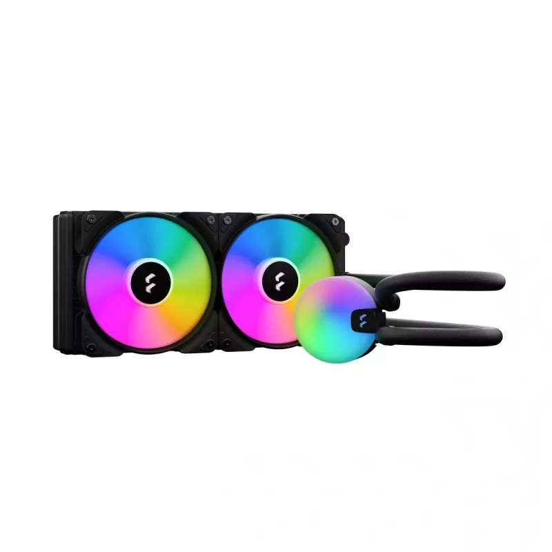 Universaalne vedelikjahutus Fractal Design Lumen S24 v2 RGB — 240 mm radiaator, 120 mm RGB-ventilaatorid, must