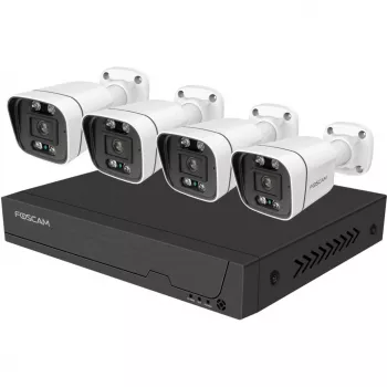 Foscam FNA108E-B4-2T Valvekaamerasüsteem Valge 4x 4K PoE Kuulkaamera, 1x 8-kanaliline NVR