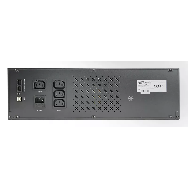 Gembird - Racki UPS 19'' 3.4U 1500VA, 4x IEC 230V väljund, IEC14 sisend, RJ11, USB, LCD Line-Interactive 1.5 kVA 900 W 4 pistikupesa