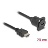 DeLOCK D-tüüpi HDMI-kaabel isane emasele must 20 cm
