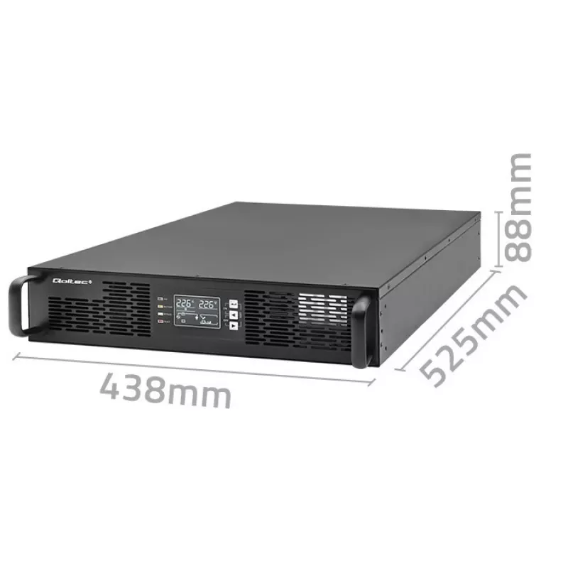 Qoltec 52285 katkematu toiteallikas (UPS) topeltmuundusega (Online) 1 kVA 1000 W 2 pistikupesa