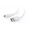 USB-andmekaabel Gembird USB A – USB C, 1 m, USB 3.2 Gen 1, valge