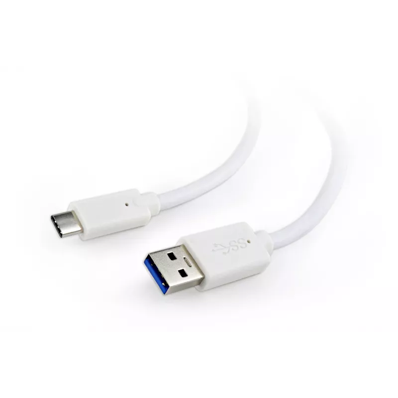 USB-andmekaabel Gembird USB A – USB C, 1 m, USB 3.2 Gen 1, valge