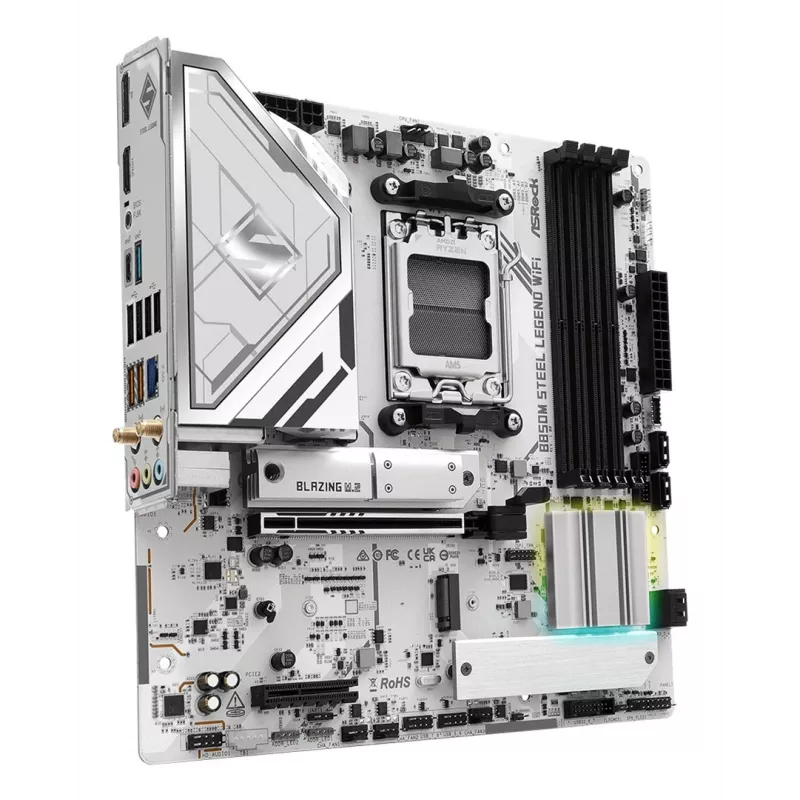 Emaplaat ASRock B850M Steel Legend WiFi — AMD B850, Socket AM5, microATX, DDR5, 4 DIMM, Wi‑Fi 7, 2.5Gb LAN