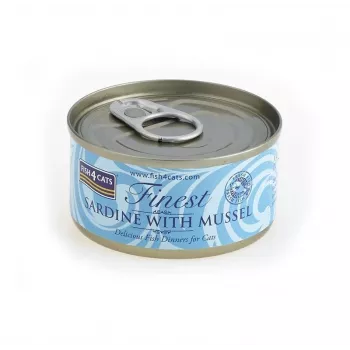 FISH4CATS Sardine with mussel - märg kassitoit - 70g