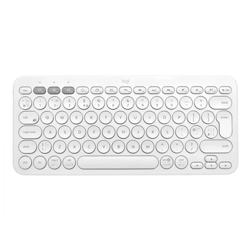 Logitech Multi-Device K380 - Klaviatuur - Juhtmevaba - Bluetooth 3.0 - Saksa - Valge