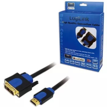 Video kaabliadapter LogiLink CHB3102 2m HDMI DVI-D Must Sinine