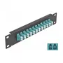 Fiiberoptiline patch-paneel DeLOCK 10 tolli 12 porti LC Duplex aqua 1U must