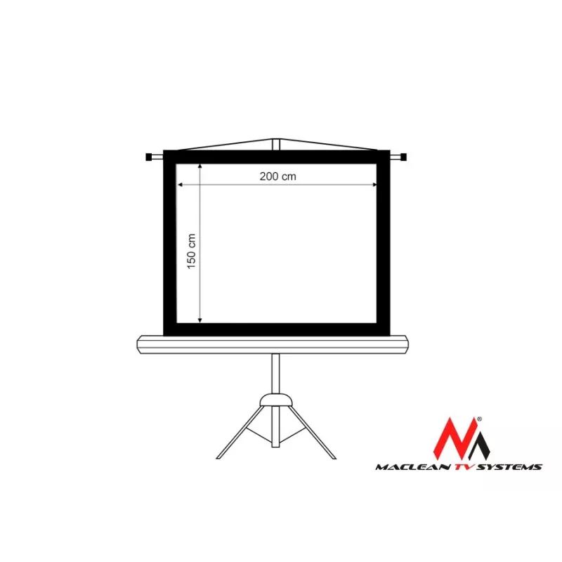 Projektsiooniekraan statiivil MACLEAN MC-595 200×150 cm (100 tolli) 4:3