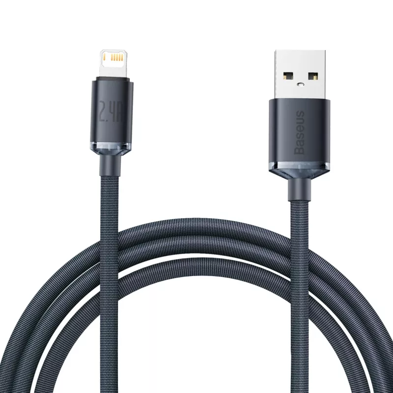 Baseus Crystal Shine kaabel USB-Lightning, 2,4A, 2m (must)
