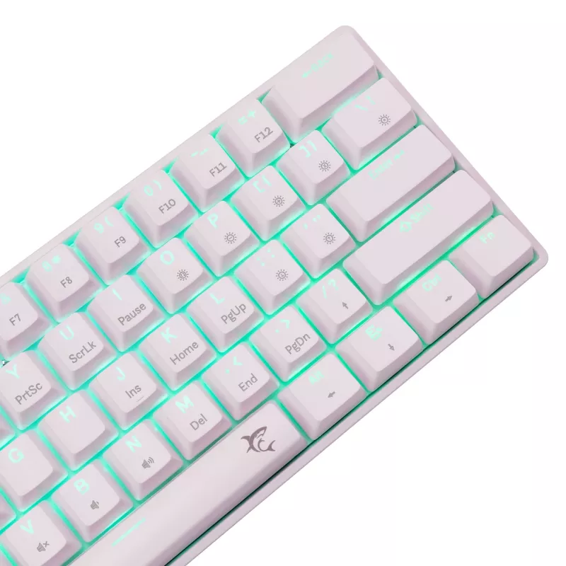 Juhtmega mehaaniline klaviatuur White Shark Shinobi-2 (GK-004211) — USA paigutus, punased lülitid, valge