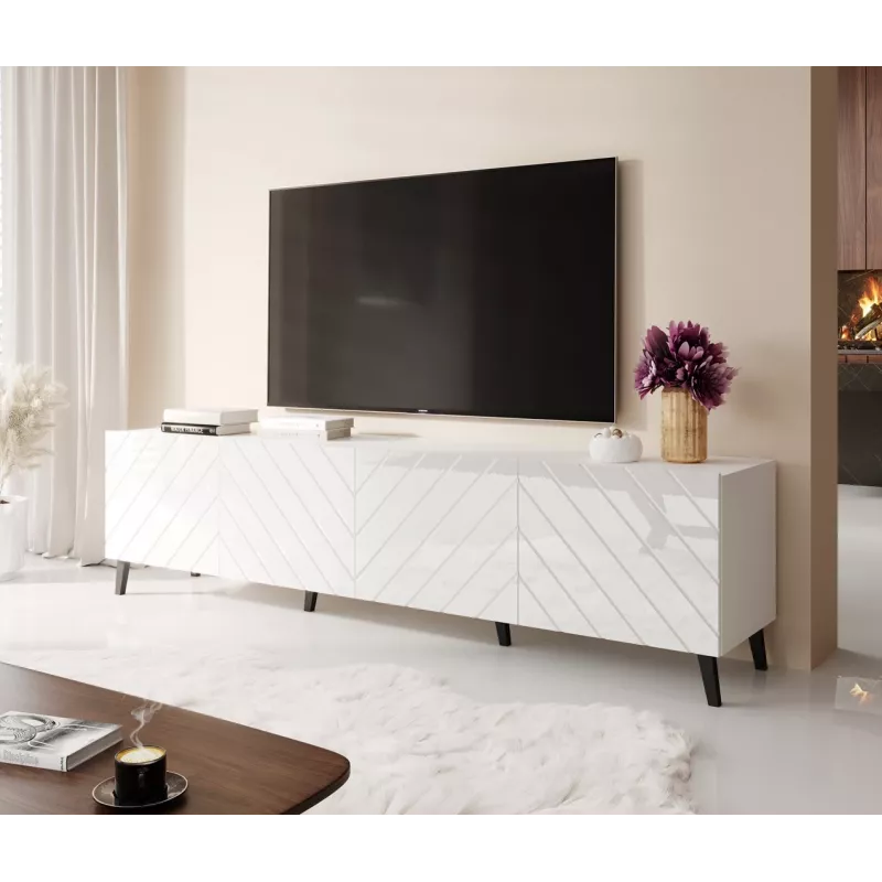 RTV-kapp ABETO 200x42x52 valge/läikiv valge