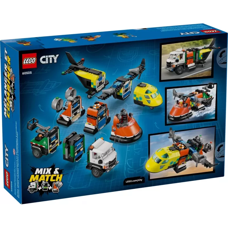 LEGO CITY 60505 Lennuk, Teenindusauto ja Hõljuk
