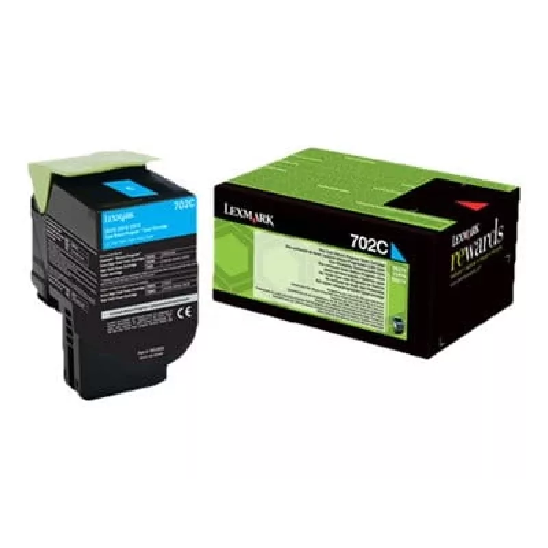 Lexmark 702C R toonerkassett 1 tk Originaal tsüaan