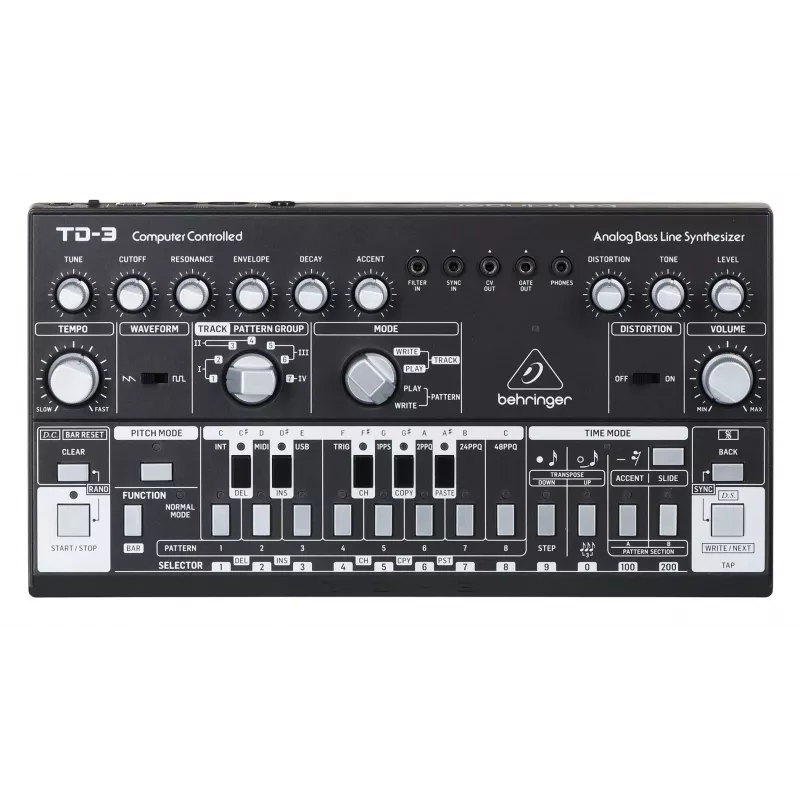 Analoogsüntesaator Behringer TD-3-SB Must 9V DC
