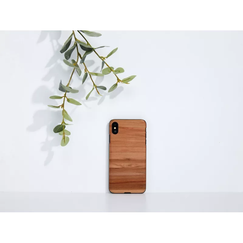 man and wood nuttelefoni ümbris iPhone XS Max — cappuccino must kaitseümbris