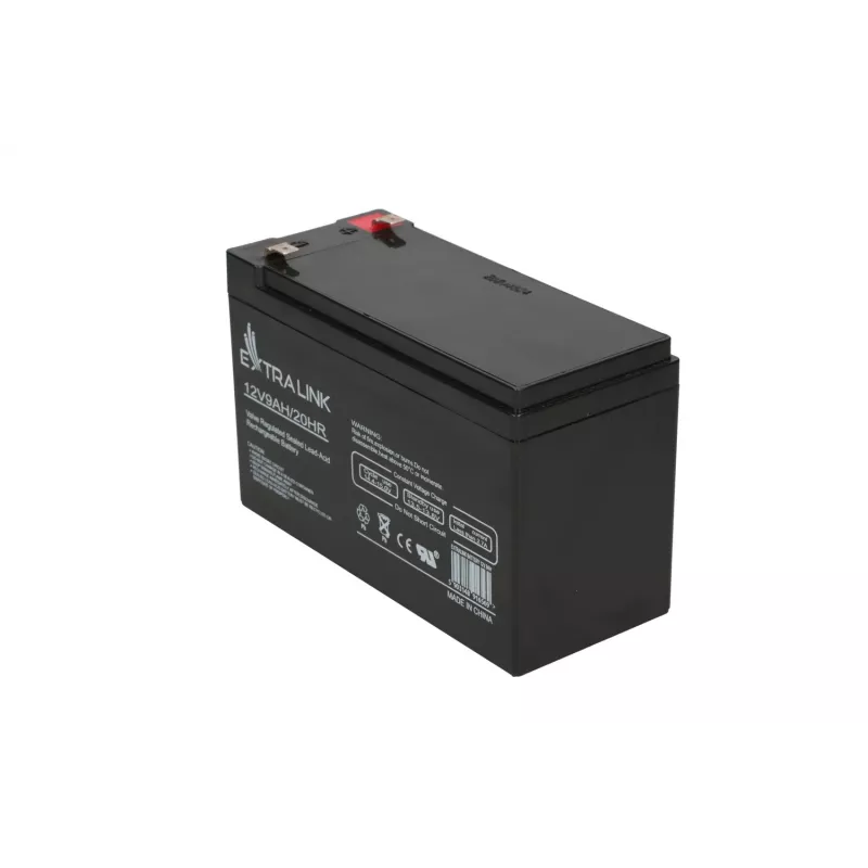 Suletud pliiaku (VRLA) 12V 9Ah Extralink – AGM, 1 tk, must