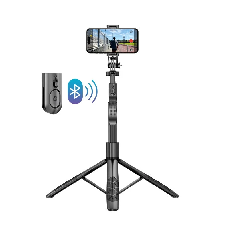 Statiivist isepulga Crong CRGSGU1BLK alumiiniumist Bluetooth kokkupandavate jalgade ja telefonihoidikuga