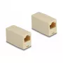 DeLOCK adapter RJ45 pistikupesalt RJ45 pistikupessa UTP beež Ema/Ema