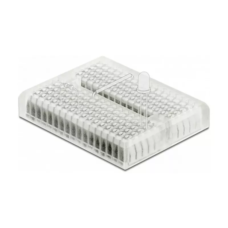 Breadboard DELOCK 18323 — läbipaistev plastik, 36×46×10 mm