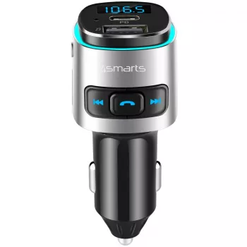 FM transmitter 4smarts 456201 Sigaretisüütepistik Must Hõbedane AM FM Bluetooth