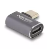 DeLOCK USB-adapter 40 Gbps USB-C PD 3.0 100 W isane emasele nurga all vasak/parem 8K 60 Hz metallist