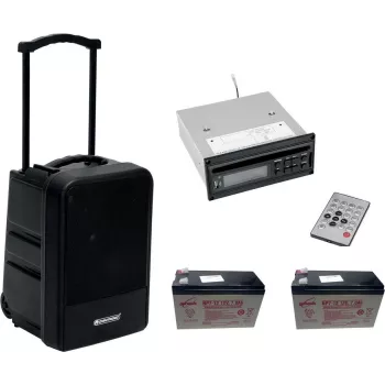 Kaasaskantav juhtmeta PA-süsteem Omnitronic MOM-10BT4 CD-mängija, USB, SD ja 2 laetava akuga