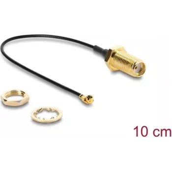 Koaksiaalkaabel DELOCK 67413, SMA – I-PEX MHF1, 1,13 mm, 0,1 m, must