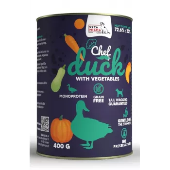 SYTA MICHA Chef Parti ja köögiviljadega - märg koeratoit - 400g