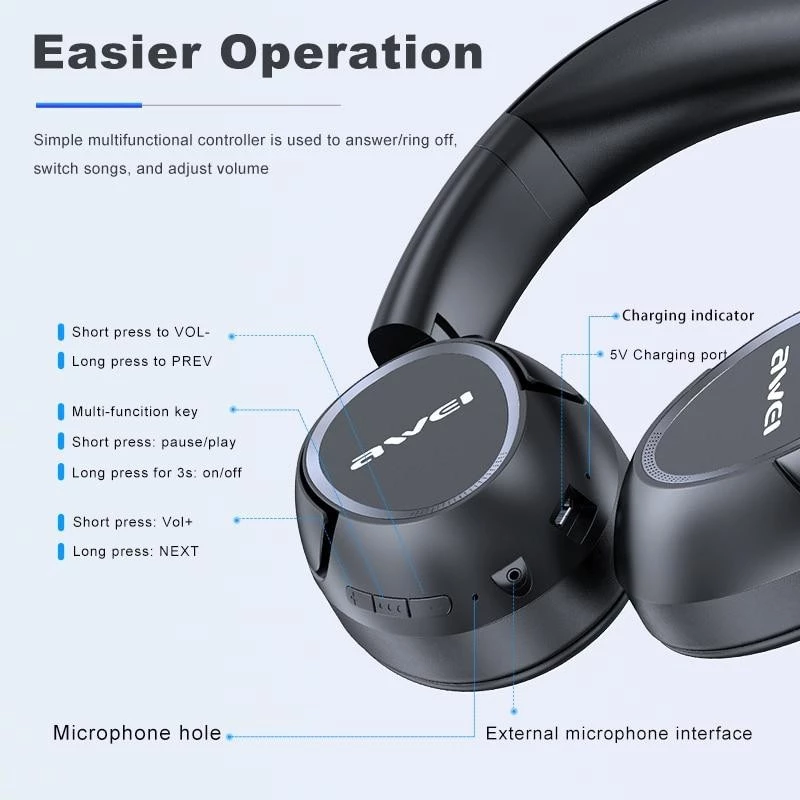 Bluetooth-kõrvaklapid Awei A770BL